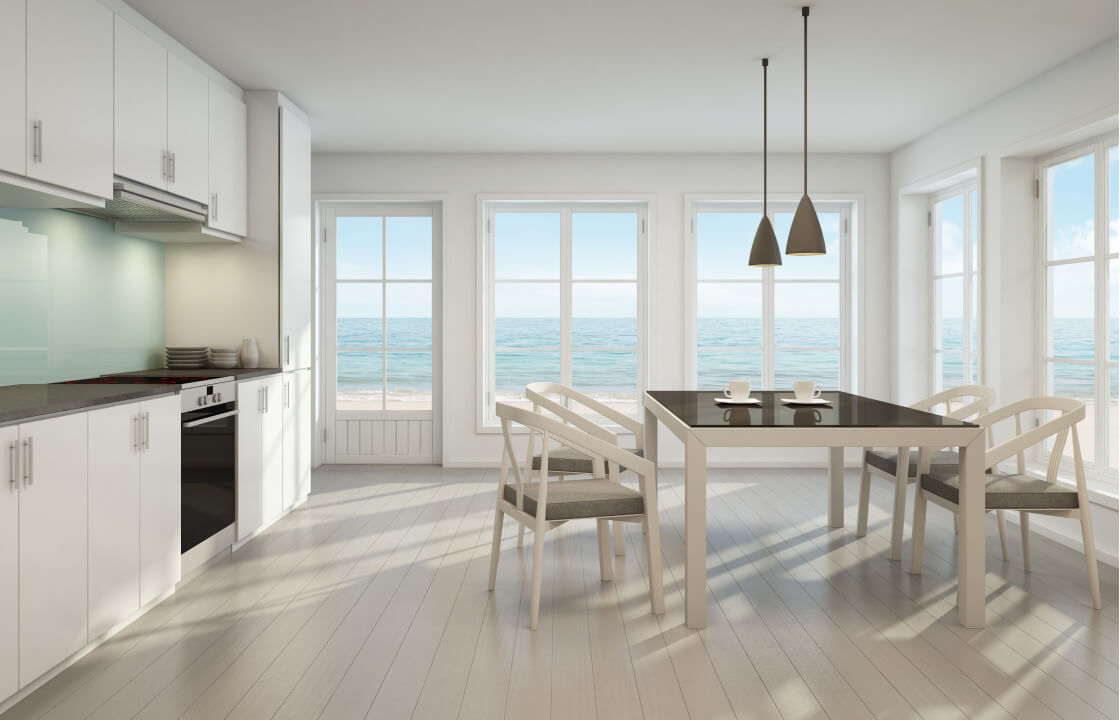 Modern furnished rental apartment interior in Chandigarh with spacious living room